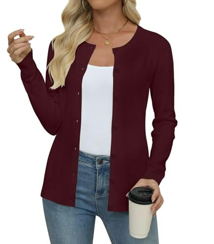 Yincro Women's Crew Neck Knit Cardigan Sweater: $14.99 Yincro Women's Crew Neck Knit Cardigan Sweater: $14.99