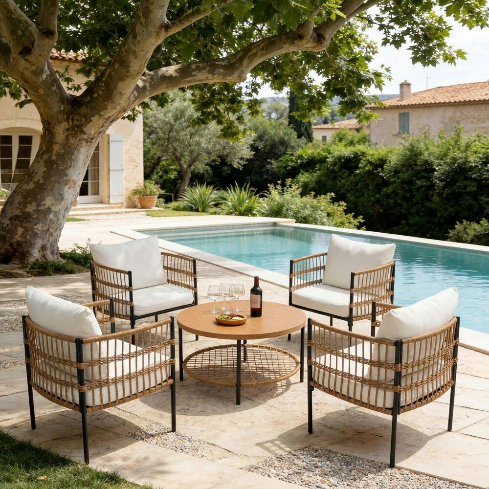5-Piece All-Weather Wicker Outdoor Bistro Set: $252.99 5-Piece All-Weather Wicker Outdoor Bistro Set: $252.99