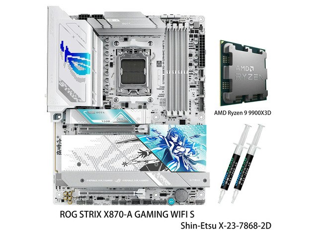 Asus ROG Strix X870-A Gaming WiFi Motherboard and AMD Ryzen 9 9900X3D CPU Combo: $1,499.99