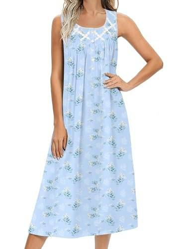Ekouaer Cotton Sleeveless Nightgown: $19.97 Ekouaer Cotton Sleeveless Nightgown: $19.97