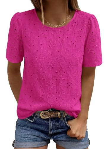 Prettygarden Women's Embroidered Eyelet Short Sleeve Blouse: $28.04 Prettygarden Women's Embroidered Eyelet Short Sleeve Blouse: $28.04