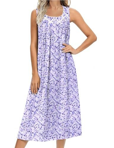 Ekouaer Cotton Sleeveless Nightgown: $19.98 Ekouaer Cotton Sleeveless Nightgown: $19.98