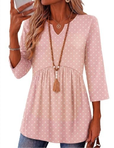 Zeagoo Women's 3/4 Sleeve Henley Tunic Top: $12.70 Zeagoo Women's 3/4 Sleeve Henley Tunic Top: $12.70