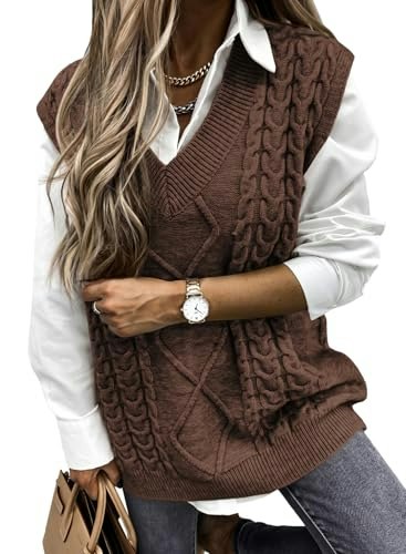Evaless Women's Cable Knit Sweater Vest: $26.99 Evaless Women's Cable Knit Sweater Vest: $26.99