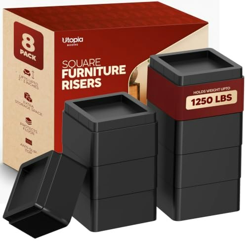 Utopia Bedding 2-Inch Adjustable Bed Risers 8-Pack: $15.38 Utopia Bedding 2-Inch Adjustable Bed Risers 8-Pack: $15.38