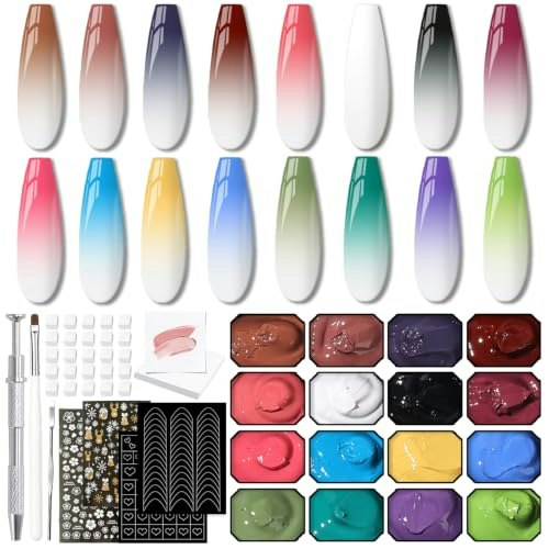 Ombre Gel Polish 16-Color Palette: $9.49 Ombre Gel Polish 16-Color Palette: $9.49