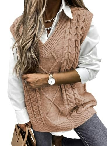 Evaless Women's Cable Knit Sweater Vest: $26.99 Evaless Women's Cable Knit Sweater Vest: $26.99