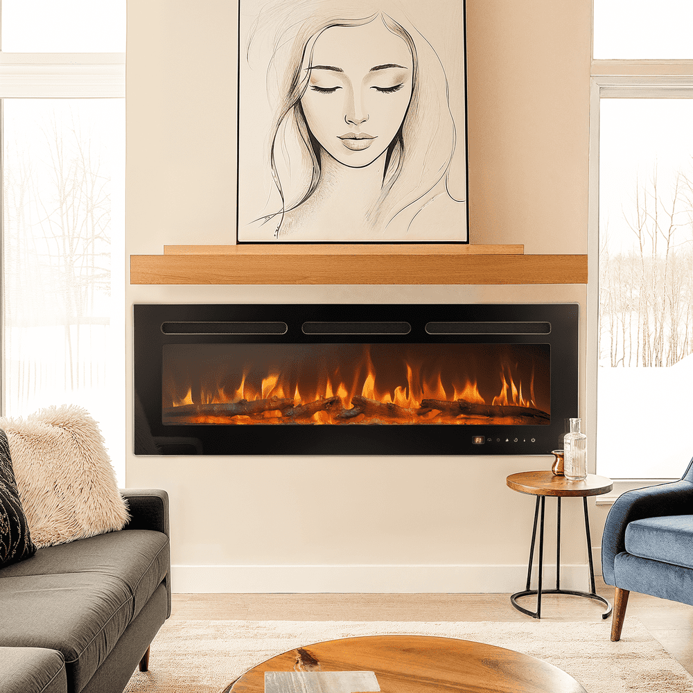 50-inch Wall-Mounted Electric Fireplace Heater: $189.89
