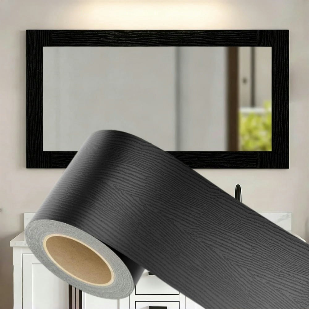 32-Foot Peel and Stick Wood Grain Mirror Frame Border: $9.40 32-Foot Peel and Stick Wood Grain Mirror Frame Border: $9.40