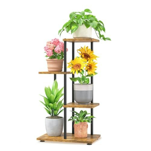 Laszola 3-Tier Tall Indoor Corner Plant Stand: $15.16 Laszola 3-Tier Tall Indoor Corner Plant Stand: $15.16