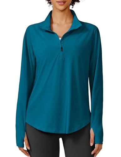 Pinspark Women's UPF 50+ Quick Dry Long Sleeve Quarter Zip Pullover: $13.53