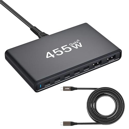 455W GaN5 7-Port Charging Station with 240W Data Cable: $41.64 455W GaN5 7-Port Charging Station with 240W Data Cable: $41.64