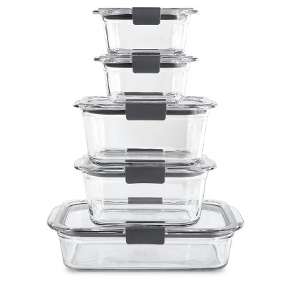 Rubbermaid Brilliance 10-Piece Glass Food Storage Set: $28