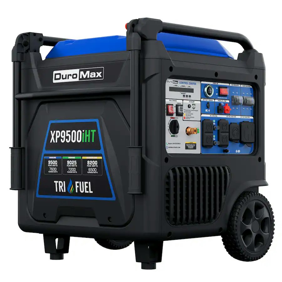 DuroMax 9,500W Portable Tri-Fuel Inverter Generator: $1,699