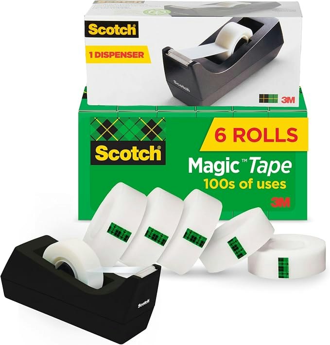 Scotch Magic Tape Dispenser w/ 6 Rolls: $10