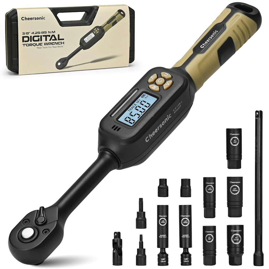 Cheersonic Digital Torque Wrench 3/8" Drive 14-Piece Set: $45