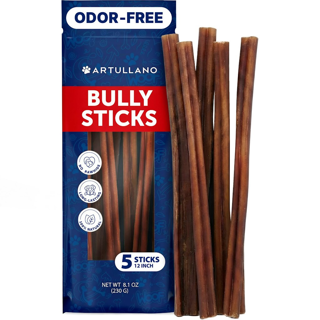 Artullano 12" Bully Sticks 5-Pack: $14