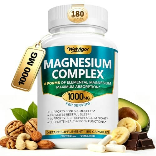 Welvigor 8-in-1 1,000mg Magnesium Complex 180-Capsule Bottle: $12.20