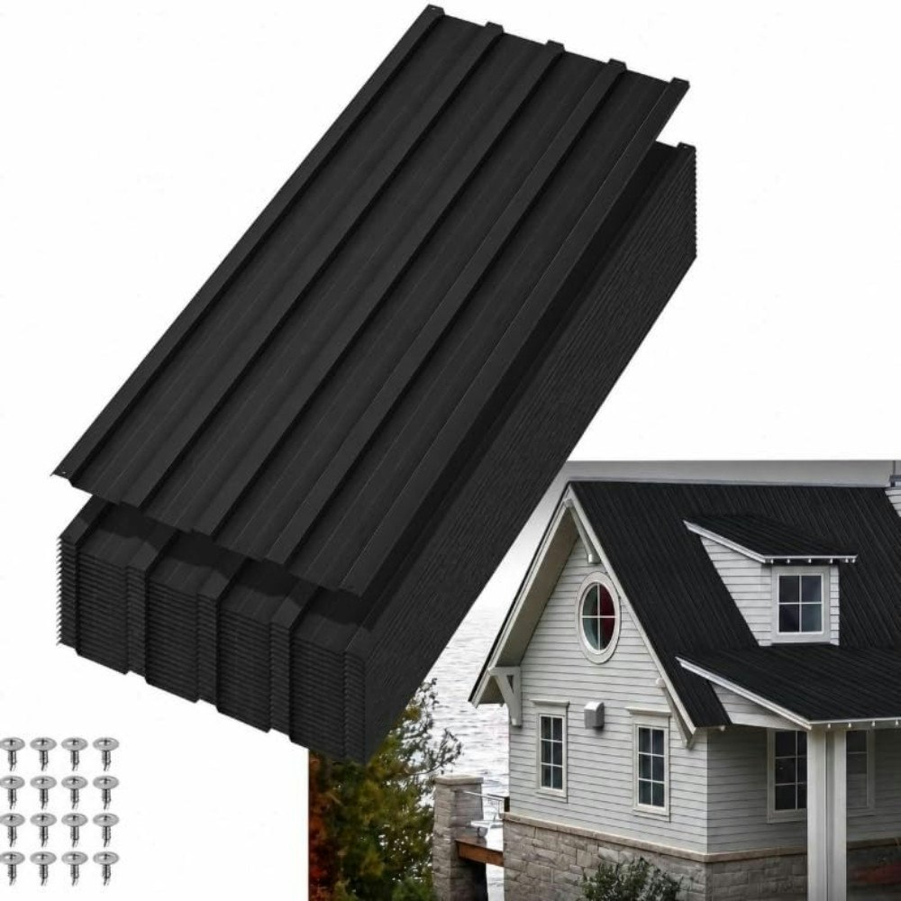 Galvanized 20-Piece Corrugated Metal Roof Panels w/ Screws: From $118