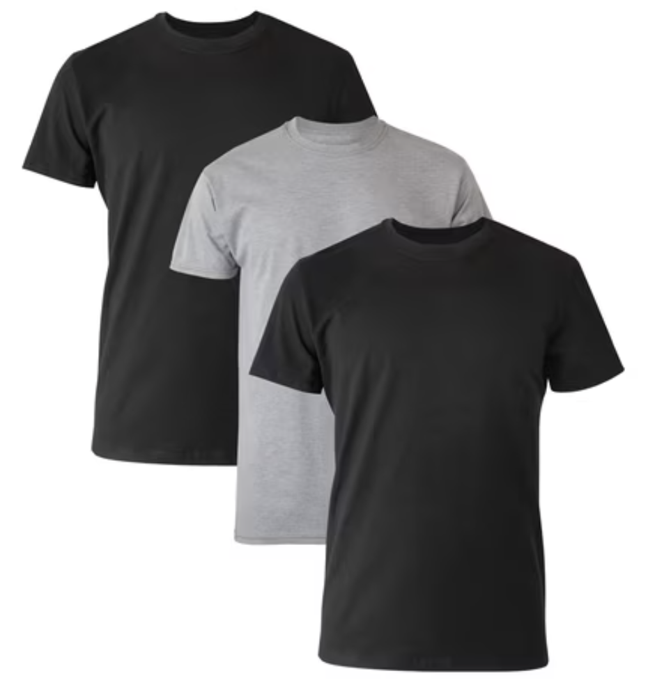Hanes Men's Comfort Fit Ultra Soft Cotton T-Shirt Undershirt 3-Pack (L only): $6.30