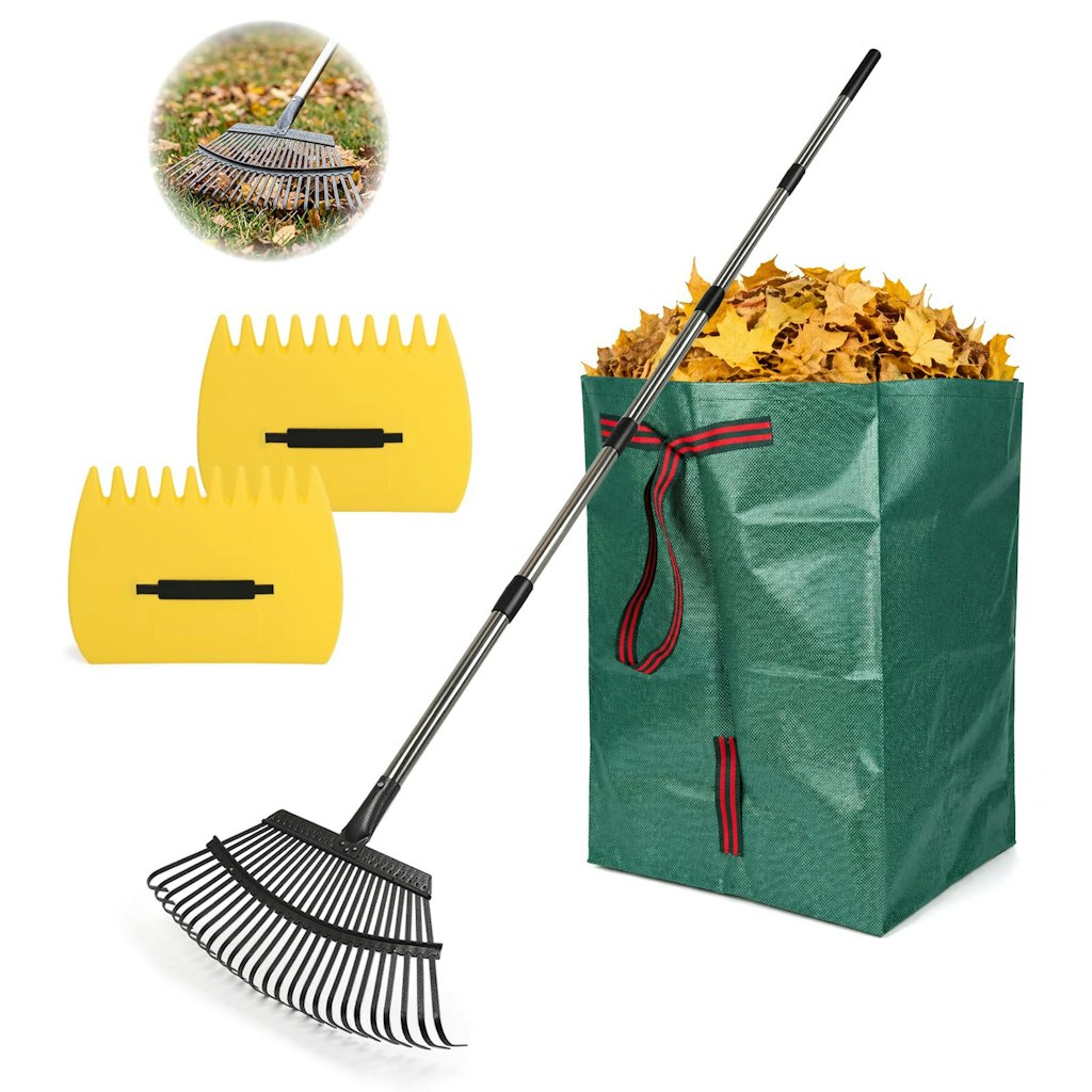 Adjustable 68" Metal Leaf Rake Set: $15