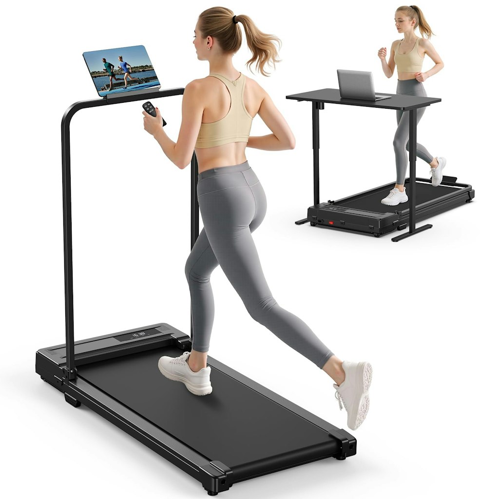 Folding Walking Pad Treadmill with Handle: $90