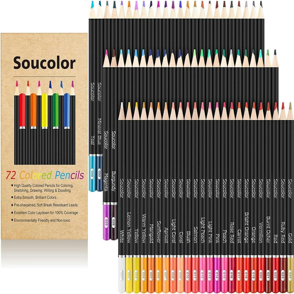 Soucolor 72-Color Colored Pencils for Adult Coloring Books: $8.67 w/ Subscribe & Save