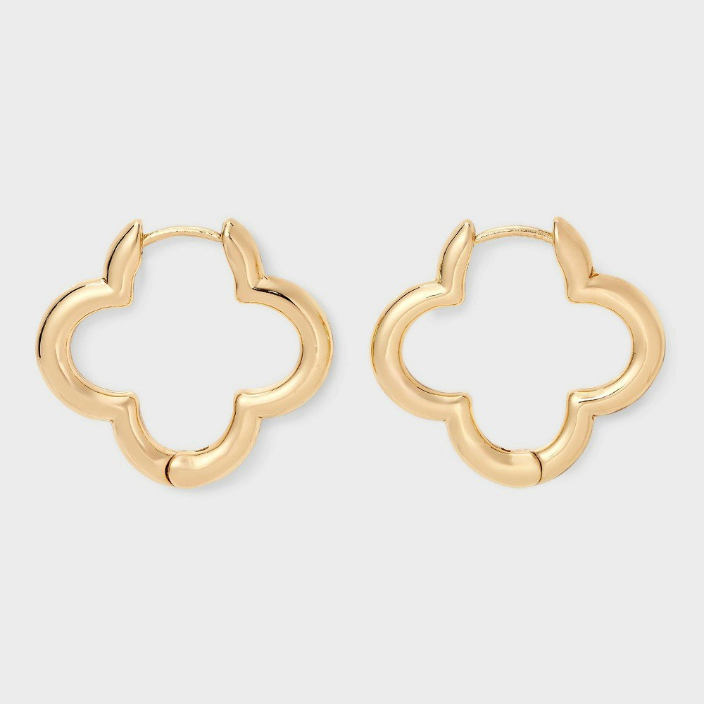 Universal Thread Gold Open Flower Hoop Earrings: $9.99 Universal Thread Gold Open Flower Hoop Earrings: $9.99