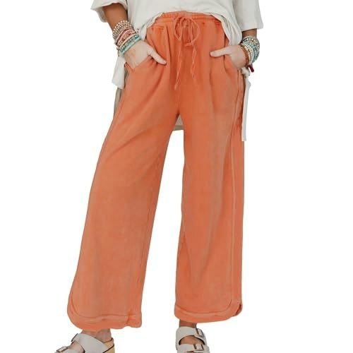 Hixiaohe Women's High-Waisted Wide-Leg Sweatpants: $28.89