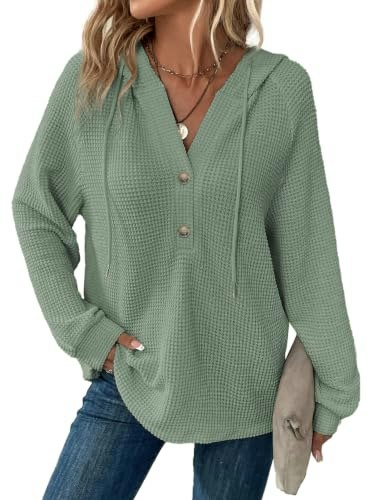 Dokotoo Women's Waffle Knit Hoodie: $23.73 Dokotoo Women's Waffle Knit Hoodie: $23.73