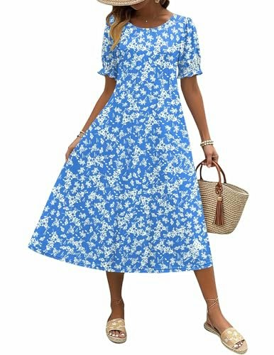 Zeagoo Women's Floral Midi Dress: $15.29 Zeagoo Women's Floral Midi Dress: $15.29
