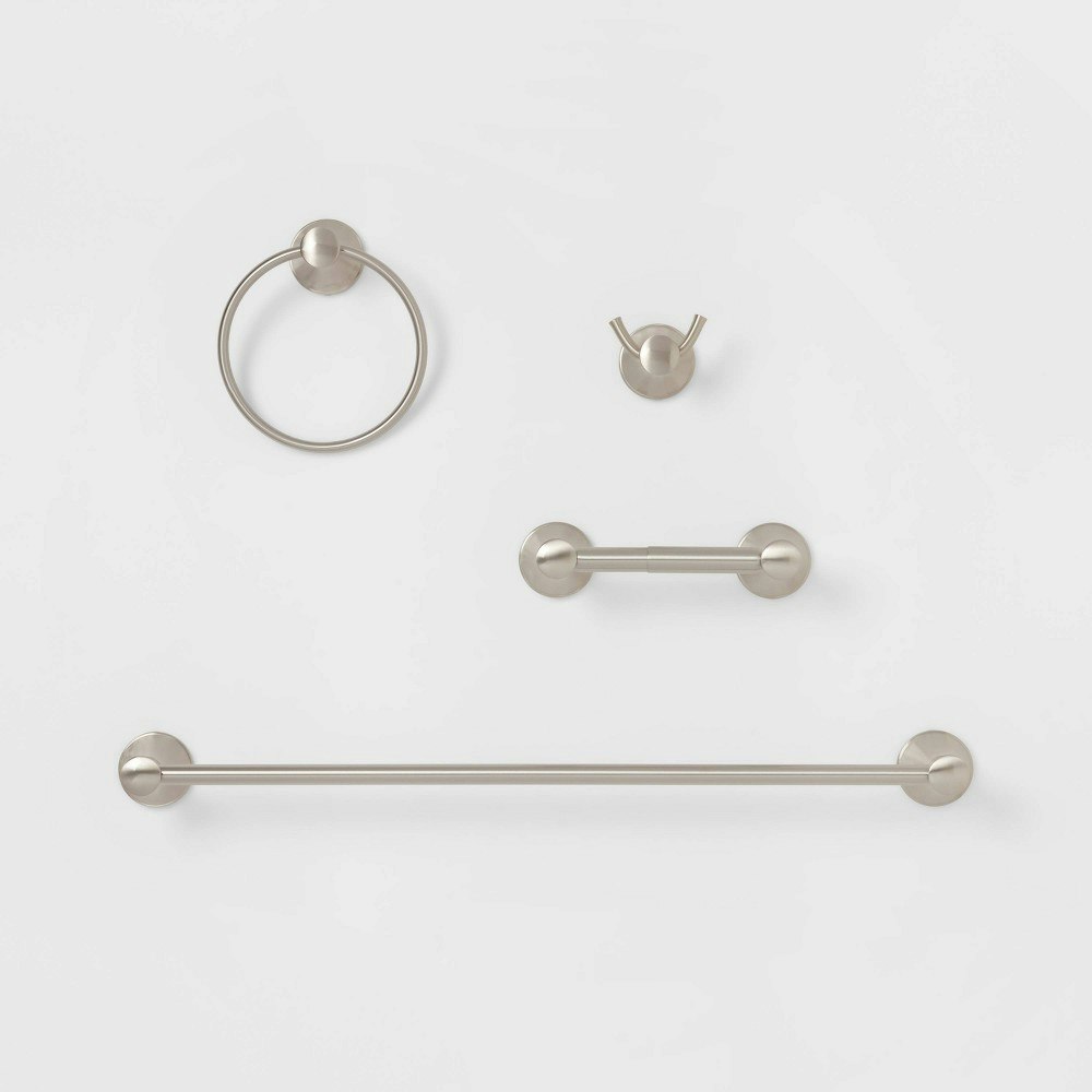 Threshold Brushed Nickel Casual Bath Hardware 4-Piece Set: $65