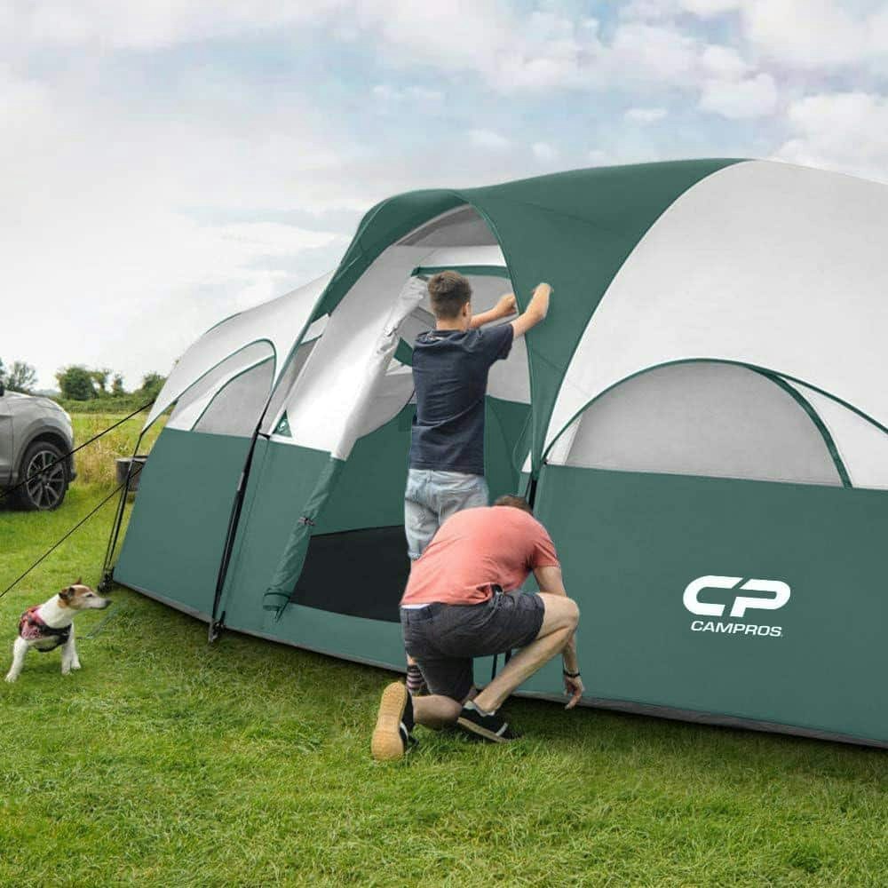 14' x 9' 8-Person Double Layer Camping Tent: $217.83 14' x 9' 8-Person Double Layer Camping Tent: $217.83