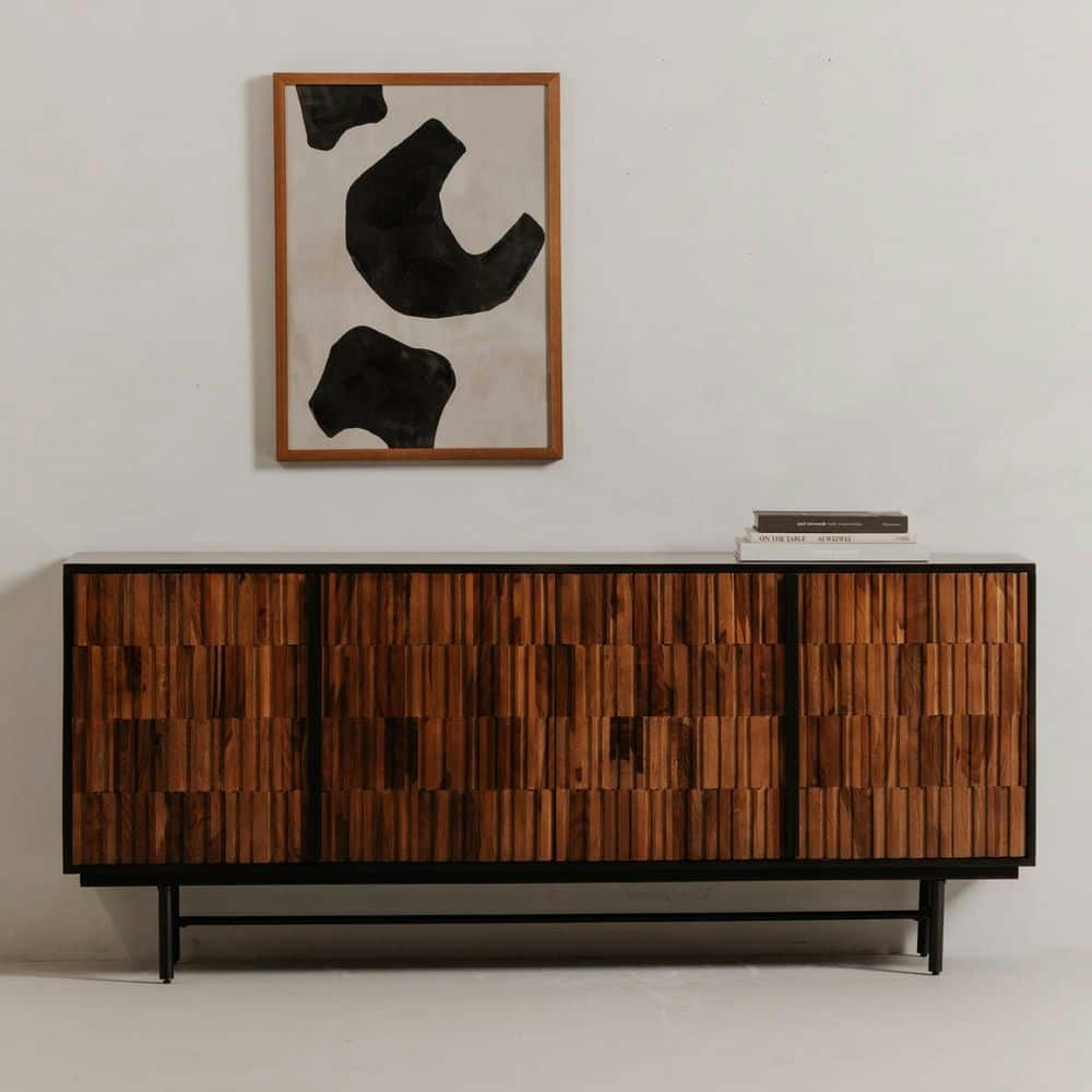 Michael 68.5-Inch Sheesham and Mango Wood 4-Door Sideboard: $1,487