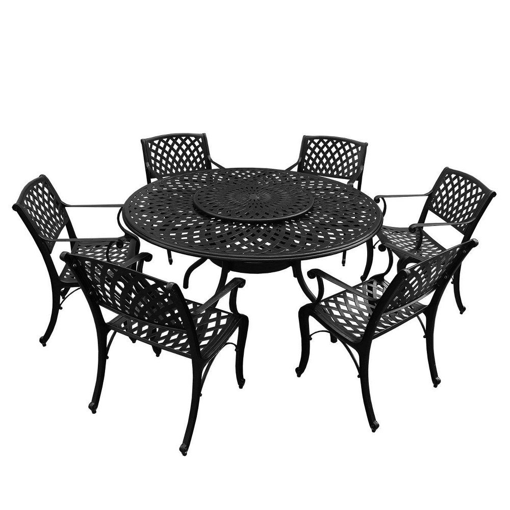 Oakland Living 7-Piece 59-Inch Ornate Mesh Aluminum Outdoor Dining Set: $1,543.99 Oakland Living 7-Piece 59-Inch Ornate Mesh Aluminum Outdoor Dining Set: $1,543.99