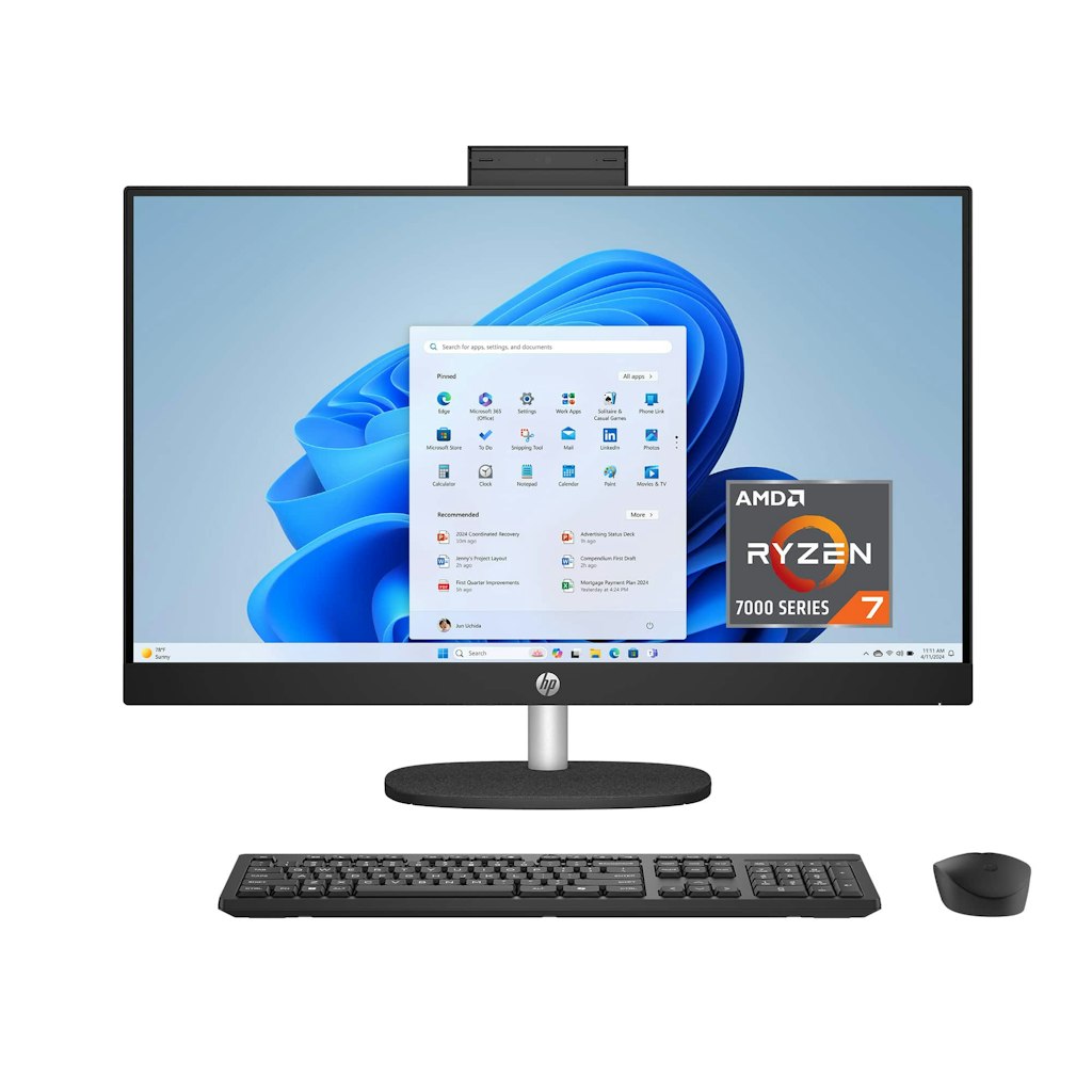 HP 27-inch Ryzen 7 8GB 512GB SSD All-in-One Desktop: $999.99