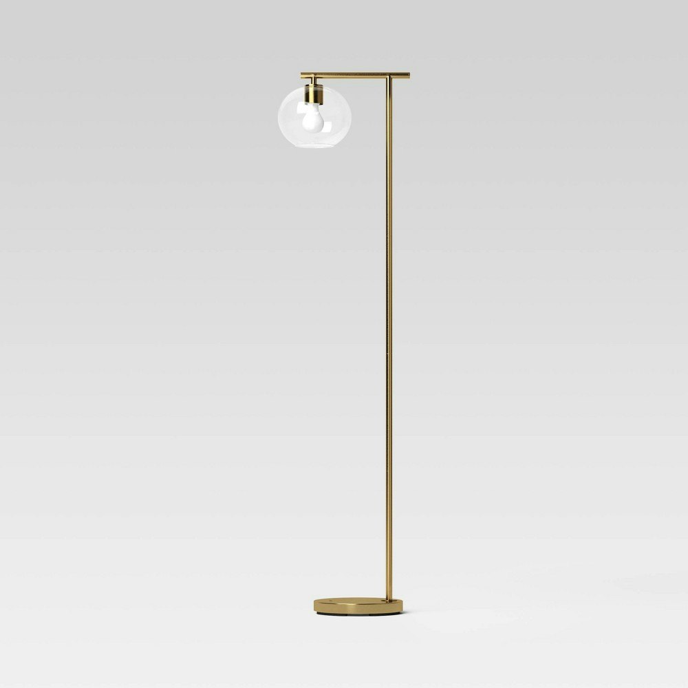 Threshold Brass Floor Lamp with Glass Shade: $75 Threshold Brass Floor Lamp with Glass Shade: $75