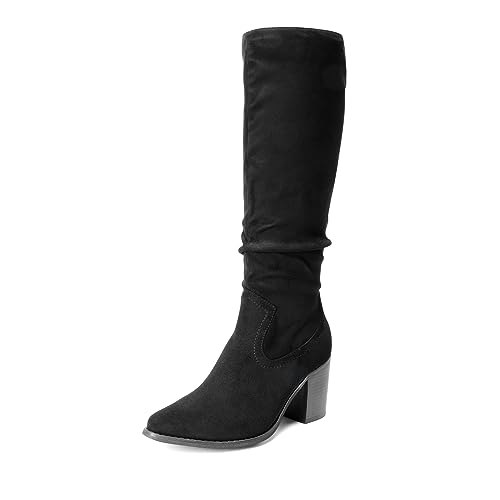 Dream Pairs Women's Slouchy Knee-High Chunky Heel Boots: $44.99 Dream Pairs Women's Slouchy Knee-High Chunky Heel Boots: $44.99