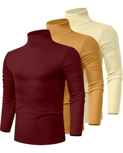 Ficerd Men's Cotton Turtleneck Long Sleeve Shirt 3-Pack: $33.99 Ficerd Men's Cotton Turtleneck Long Sleeve Shirt 3-Pack: $33.99