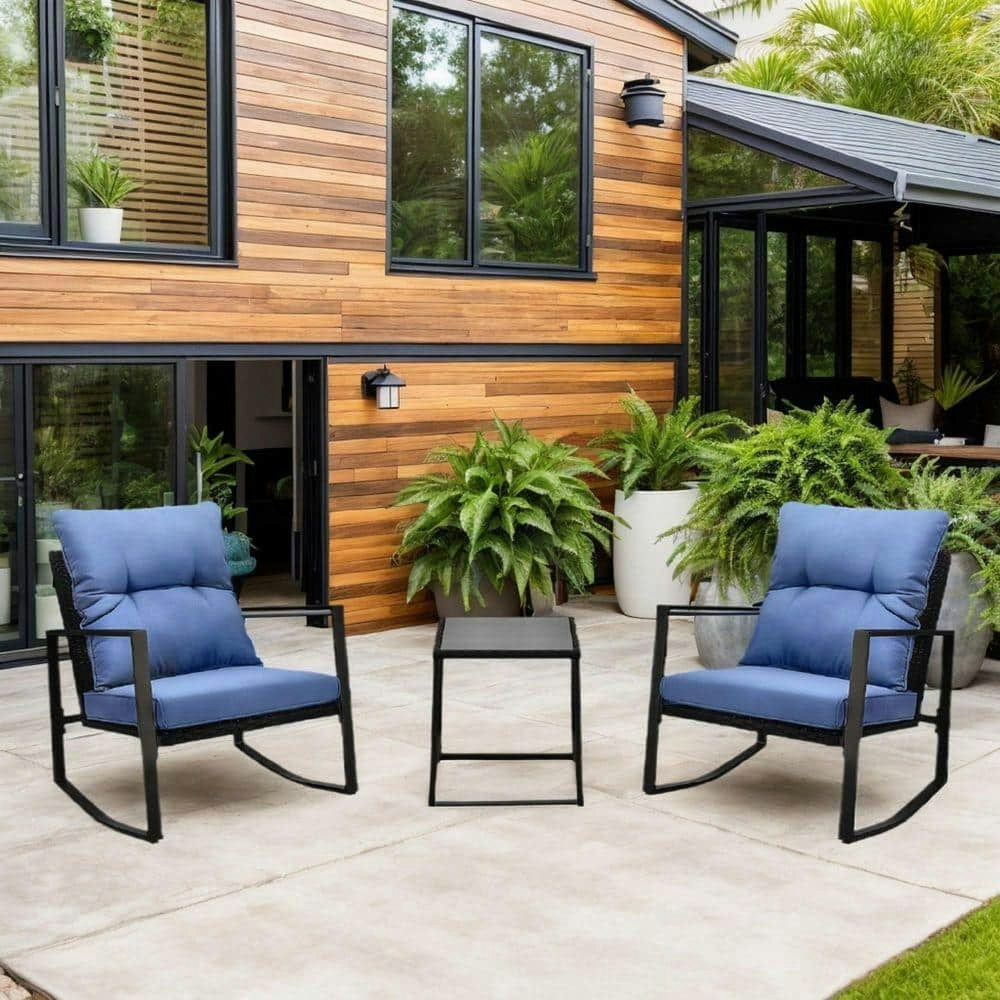 Wicker Patio Bistro Rocking Chair 3-Piece Set: $216.79 Wicker Patio Bistro Rocking Chair 3-Piece Set: $216.79