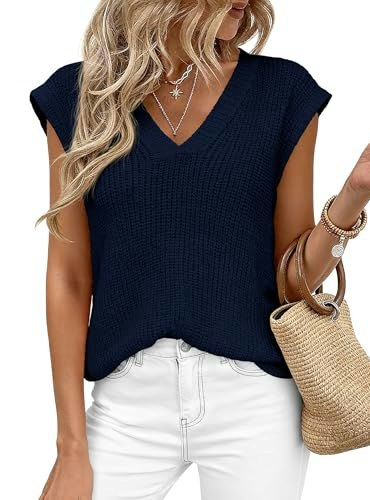 Prettygarden Women's Cap Sleeve Sweater Vest: $27.98 Prettygarden Women's Cap Sleeve Sweater Vest: $27.98