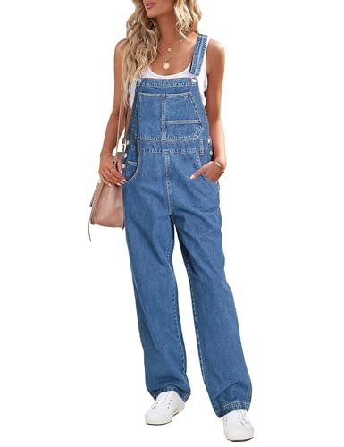 Luvamia Women's Loose Fit Denim Bib Overalls: $33.99