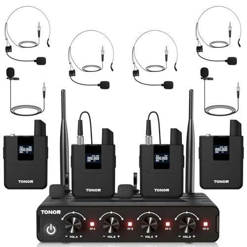 Tonor Wireless UHF Headset and Lavalier Microphone System: $119.98 Tonor Wireless UHF Headset and Lavalier Microphone System: $119.98