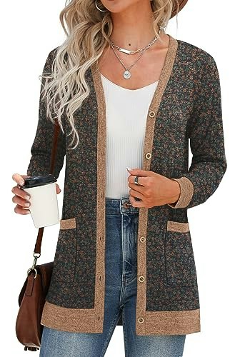 Grecerelle Women's Floral Long Sleeve Cardigan Sweater: $25.49 Grecerelle Women's Floral Long Sleeve Cardigan Sweater: $25.49