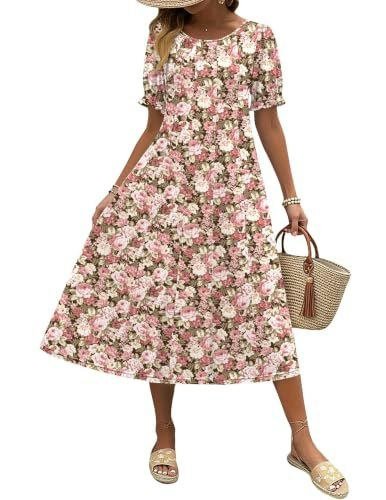 Zeagoo Women's Floral A-Line Midi Sundress: $26.97 Zeagoo Women's Floral A-Line Midi Sundress: $26.97