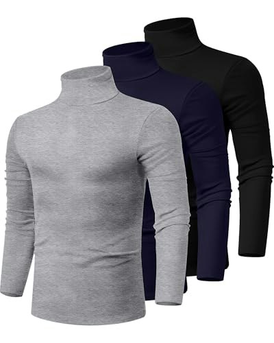 Ficerd Men's Cotton Turtleneck Long Sleeve Shirt 3-Pack: $33.99 Ficerd Men's Cotton Turtleneck Long Sleeve Shirt 3-Pack: $33.99