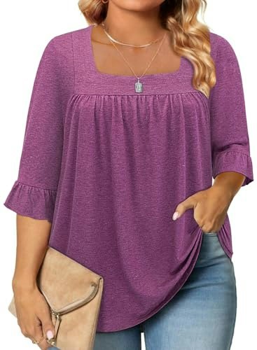 Siddhe Women's Plus Size Square Neck Tunic Top: $19.18 Siddhe Women's Plus Size Square Neck Tunic Top: $19.18