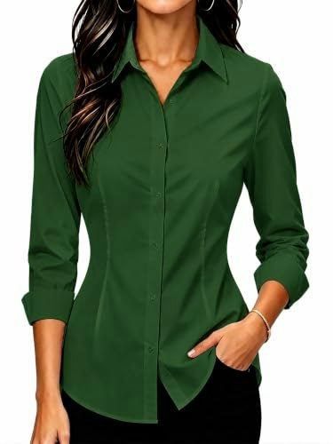 Cboo Women's Long Sleeve Button Down Blouse: $14.24