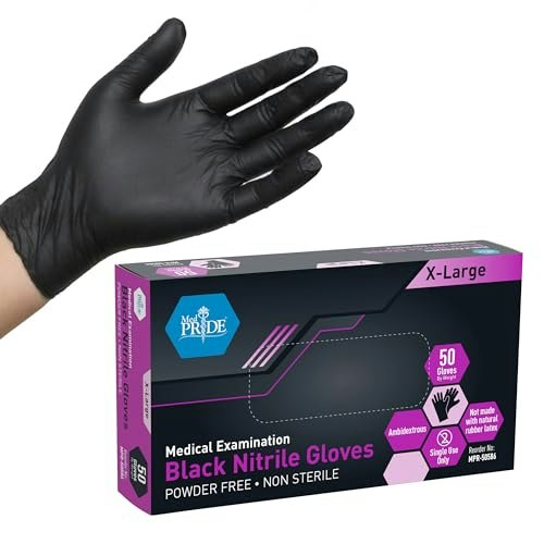 Med Pride 4-Mil Black Nitrile Exam Gloves 50-Count: $6.20 Med Pride 4-Mil Black Nitrile Exam Gloves 50-Count: $6.20