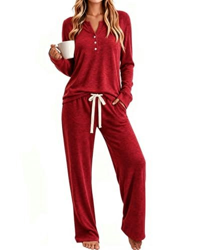 Moaiuip Women's Long Sleeve Pajama Set: $32.98